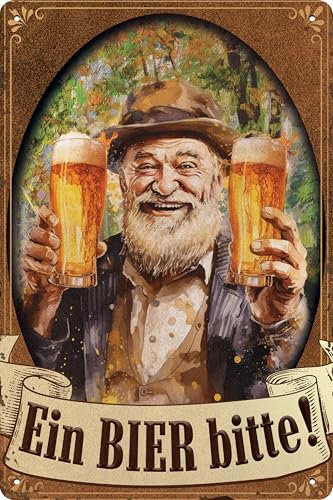 Cartel de chapa, 30 x 20 cm, diseño retro vintage de cerveza