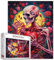 Day of The Dead Skull Puzzles pour adultes 1000 pièces, puzzle squelette d'Halloween tenant en forme de cœur 1000 pièces, puzzle de squelette humain rose fleur humain, décoration d'Halloween, puzzle