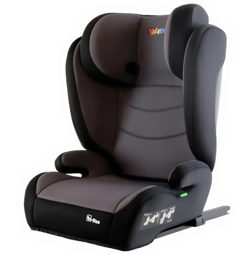 YALION I-SIZE Kindersitz 15-36kg,Kinderautositz mit Isofix, Grey | Kindersitzerhöhung 100-150cm,3-10 Jahre, Gruppe 2/3, Verstellbar & Seitenschutz