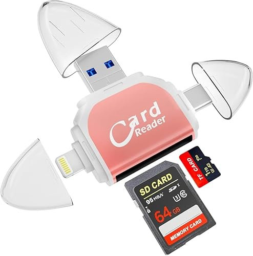 DAJASD Multi-Port 4 en 1 - Lector de tarjetas SD TF universal, lector de tarjetas SD/Micro SD, lector de tarjetas micro SD, lector de tarjetas de memoria de alta velocidad, lector de tarjetas de