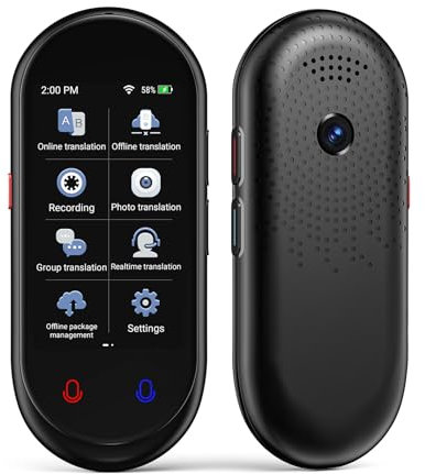 Adelagnes Z8 Sprachübersetzer Gerät,Übersetzungsgerät mit Sprachausgabe Translator,Echtzeit 138 Sprachen und Akzente mit WiFi/Offline/Foto Unterstützung für Reisen,Lernen und Business,Black