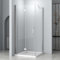 Hopibath Duschkabine Falttür mit Seitenwand 75x75x195cm Eckeinstieg Duschabtrennung, beide Seiten faltbar Duschwand mit 6mm Nano ESG Glas, Silber Drehfalttür mit festem Seitenteil