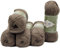 5 x 100 Gramm Ilkadim Export Alpaka Royal Strickwolle, 500 Gramm Strickgarn einfarbig mit 15% Alpakawolle (Braun 688)