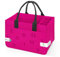 Eurhomewit Filz Einkaufskörbe Filztasche Einkaufstasche mit Fächern, Filztasche Groß 30L Faltbar Robust Flaschentasche Kaminholztasche Kleiderkorb Spielzeugtasche (Magenta + Dunkelgrau/1 Stück)