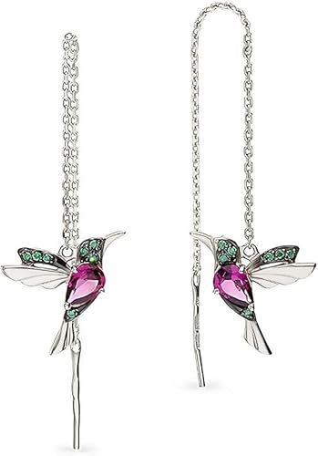 Einzelstück® Kolibri Ohrringe I 925 Sterling Silber Ohrhänger mit Hummingbird Design I 14K Gold, Rosegold Creolen I Zirkonia Steine I Allergikerfreundlich