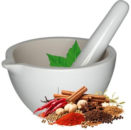 ZANGOC Pestle and Mortar -Small Grinder Made from Traditional Porcelain 8cm Mortar and Pestle Kitchen Small Tool for Grinding Spice Set and Herb Grinder with Ease