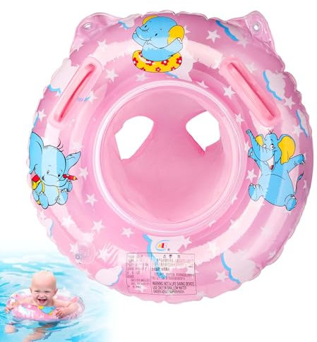 TINGTING Schwimmring Baby, Aufblasbarer Schwimmreifen mit Schwimmsitz, Mitwachsende Schwimmhilfe, Rosa Baby Float Ring, Schwimmtrainer für Kinder 6 Monate bis 36 Monate