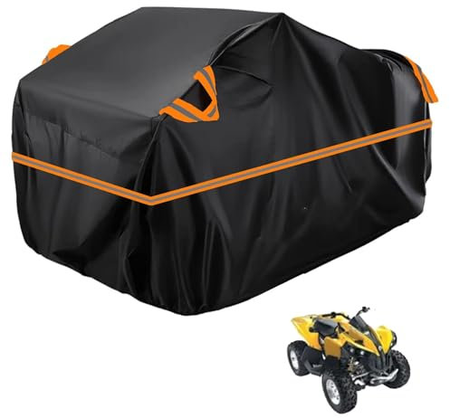 generisch ATV Quad abdeckplane kompatibel mit can-am Renegade 800 2008-2012,ATV Quad Plane Geschützt vor Schnee, Sonne, Wird mit Einer Aufbewahrungstasche geliefert(Black Orange)