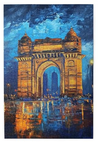 Liorosa Puzzles For Adults 1000 Pieces Arc De Triomphe Under Starry Sky, Glow In The Dark Parisian Romantic Night Scene,Pieces Fit Together Perfectly,Ideal For Relaxation And Family Fun