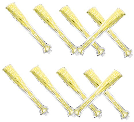 Warmhm 10 Stück Party -Requisiten Baseball in die Luft jagen Baseballschläger bläst Sich auf Inflation Schaum Sport jubelndes Jubel liefert Aluminiumfolie Yellow