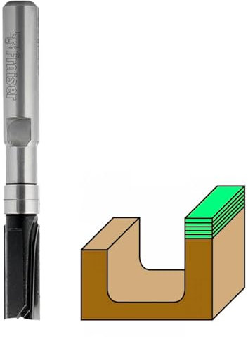Fraiser FRAISE À COPIER avec roulement pour bois, diamètre 6,4 mm, queue 6 mm – pour défonceuse et affleureuse