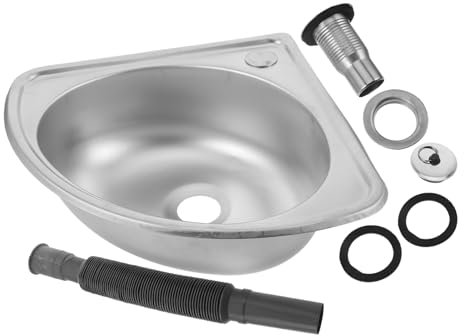 GRIRIW Fregadero Triangular para Autocaravanas Fregadero Individual Inoxidable Lavabo para Cocinas Pequeñas para Reducidos