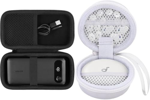 Khanka Hard Case for Anker Power Bank 20,000mAh + Anker soundcore Sleep A20 A30 Earbuds, Case only