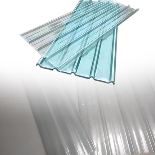 tole ondulée toiture transparent Panneau De Toiture En Fibre De Verre, Plaque D'éclairage Du Jour Étanche Pour Étal De Marché/zone Construction Temporaire/jardin(10 pcs,L W 0.9 x 0.9m/35.4 x 35.4in)