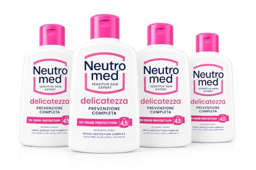 Delicatezza Detergente Intimo pH 4.5 – Protezione Completa 12h – Con Acido Lattico e Allantoina – Igiene Intima Quotidiana per Pelli Sensibili - 4 unita da 200ml