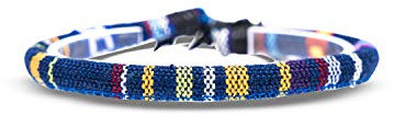 Made by Nami Surfer Fußband Damen & Herren - Boho Ethno Hippie Fußkettchen - Handmade Strand Festival Accessoires - 100% Wasserfest & Verstellbar - 100% Ökologische Baumwolle Rund (Blau)