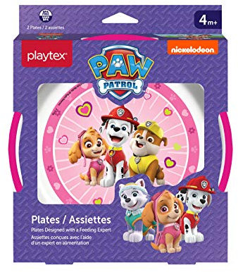 Playtex Mealtime Paw Patrol Plates for Girls, 2 Pack