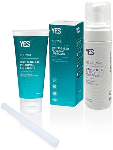 YES WB Organic Water Based Lubricant 100ml + Cleanse 150ml + Applicator | Bundled with reusable Applicator By RUSI Health