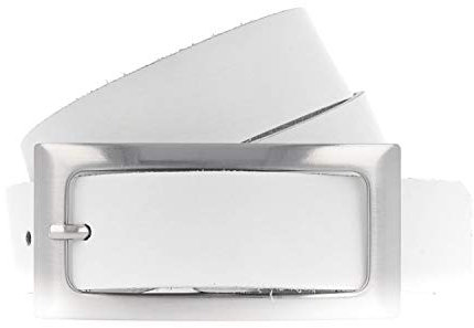 Vanzetti Damen Leder Gürtel Rindleder Damengürtel 30 mm Ledergürtel (85, Weiß)