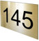 DECOHO - Numéro boîte aux Lettres Personnalisable Grand Format - Plaque Plastique 1,6 mm Or brossé Chiffres Noirs - 100x70 mm adhésif 3M