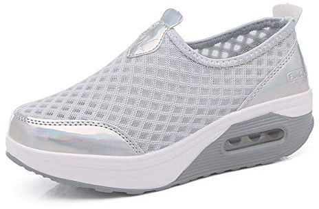 Femmes Minceur Chaussures Taille 35-42eu Marche Baskets Plate-Forme Chaussures Poids Air Léger Engrener Elastic Sports en Yoga à Enfiler Pas Cher Trainers en Maille Plates Été