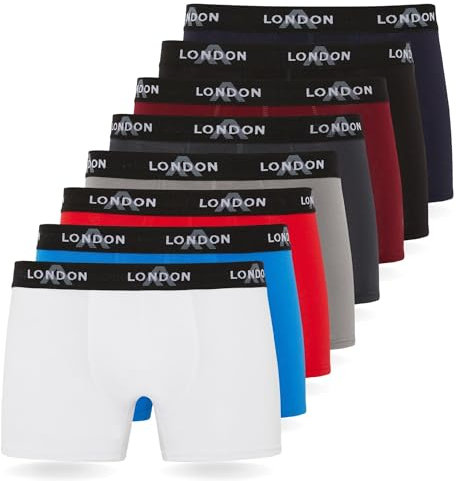 Boxers FM London lot de 4/8 pour hommes avec ceinture élastique - Boxers doux pour hommes