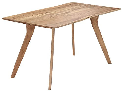 vidaXL Akazienholz Massiv Esstisch im Live Edge-Stil Esszimmertisch Küchentisch Holztisch Speisetisch Massivholztisch Tisch Esszimmer 140x80x76cm