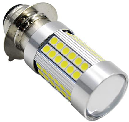 Ruiandsion 1pcs H6M LED Motorcycle Headlight Bulb 6V Extremely Bright 3030 66SMD Chipsets White 6000K P15D Motorbike Headlamp with High Low Beam