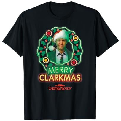 Kurzarm , Christmas Vacation Neon Clark Weihnachten T-Shirt