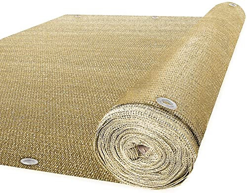 casa pura Brise Vue Balcon - Pare Vue Balcon | Brise Vue Occultant | Cache Balcon Résistant Aux Intempéries | avec Oeillets et Cordons | Beige - 90x500 cm