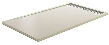 Style Plus - Receveur de Douche Extra-Plat - Résine Minérale - Élégant & Résistant - BEIGE - 110X80 CM