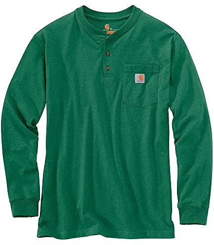 Carhartt Men's Workwear Pocket Henley Shirt (Regular and Big & Tall Sizes), North Woods Heather, XL