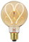 Gokoly E27 LED Vintage Light Bulb, Screw 4W Edison LED Filament Bulb, Big Size 95mm Globe Spiral LED Bulbs, Retro Amber Glass Decorative Light Bulbs, Warm White 2200K