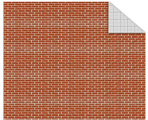 Ursus 11404603F - Fotokarton für Modellbau und Papier-Häuser, Ziegelsteine, DIN A4, 300 g/qm, 10 Blatt, beidseitig bedrucktes Bastel-Papier, Motiv-Karton aus Frischzellulose für Papier-Kunstwerke