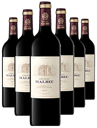Castel Chateaux Grands Crus Château Malbec - DOP Burdeos - Vino Tinto - Cosecha 2019-6 botellas x 75 cl