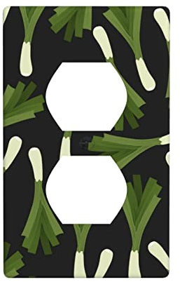 Poireau Vert, Caches Prises Duplex, Plaque Murale Prises Duplex, Plaques Murales Caches Prises Electriques 11,4 X 7 cm