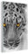 MuchoWow Glasbild Glasfoto Wandbild Bilder Deko 80x120 cm Leopard - Schwarz - Weiß - Gelb