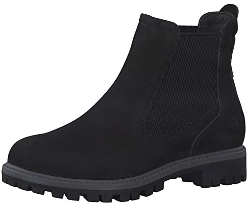 Tamaris Damen Chelsea Boots, Frauen Stiefeletten,Wechselfußbett,TOUCHit-Fußbett,Booties,halbstiefel,Kurzstiefel,Black Uni,37 EU