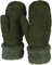 styleBREAKER Damen warme Winter Strick Fäustlinge, Handschuhe mit Rauten Muster, Thermo Fleece, Strickhandschuhe 09010031, Farbe:Oliv