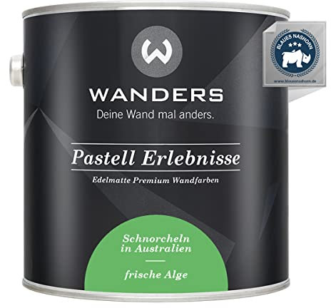 Wanders Pastell Erlebnisse 2,5L - Frische Alge/Helles Grün - Edelmatte Wandfarbe! Küchenmöbellack und Möbelfarbe. Kreidefarbe für Holz & mehr. Hohe Deckkraft, schnell trocknend
