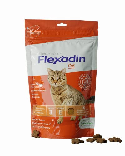 Flexadin® Cat | Pour la santé articulaire des chats | Avec glucosamine, chondroïtine, oméga-3 et griffe du diable – 60 friandises articulaires