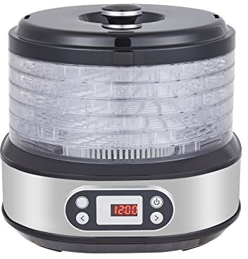 FUNNYBSG 6 Trays Food Dehydrator Machine for home,Adjustable Digital Temperature 35-70C and 30-72 Hour Timer,Retains 97% of vitamins and minerals =Freeze Dryer