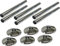 E2TRADE 6 x Radiator Pipe Covers and Pipe Collars in Chrome Effect 15mm x 200mm