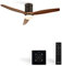 CREATE / WINDCALM M/Deckenventilator ABS mit Beleuchtung Schwarz Dunkelholzflügel-Optik mit Fernbedienung und Wandschalter / 40W, Leise, Ø132cm, Timer, DC-Motor, Sommer-Winterbetrieb