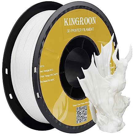 kingroon 3D Printer Filament PETG 3D-Druckerfilament,… (Polymilchsäure, PETG Weiß)