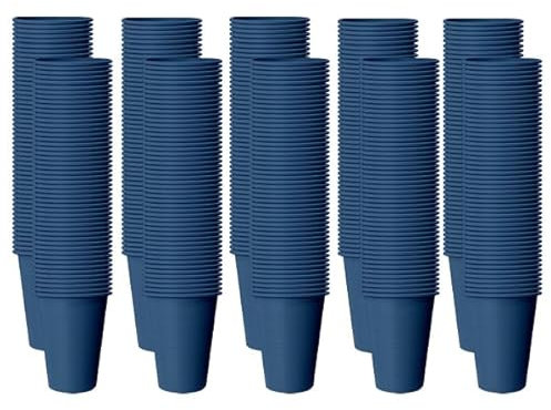 TEKHOME BICCHIERI PLASTICA MONOUSO COLORATI PER FESTE, COMPLEANNI, MATRIMONI, DRINK,RISTORANTI (50/100/150/200/250/300/350/400/450/500) (200, BLU)