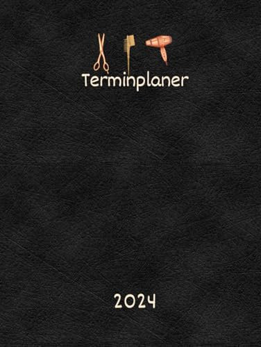 Terminplaner 2024: Terminbuch Friseur Salon 1 woche 2 seiten mit Zeit, viertelstündiger Einteilung | für Termine 2 mitarbeiter 15 minuten takt | ... Terminkalender mit Uhrzeiten 7 bis 21:00 Tag