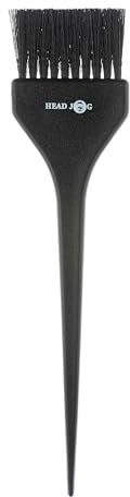 Head Jog Deluxe Tint Brush With Crinkle Bristles For Applying Hair Dye, Bleach, Hair Tint, Toner, Highlights & Conditioner. Colour Applicator Brush With Tapered End For Sectioning. (Black, Large)