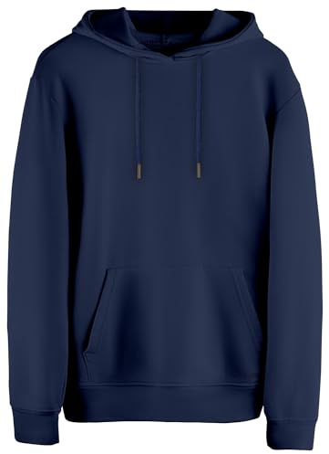 STARK SOUL Hoodie Blank - Kapuzen-Sweater Unisex | 270 GSM - innen angeraut - Baumwolle Marine Gr S