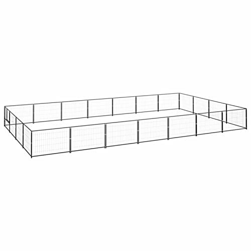Camerina Hundezwinger Schwarz 28 m² Stahl Hundegitter Wohnung Hasenstall Welpen ZubehöR